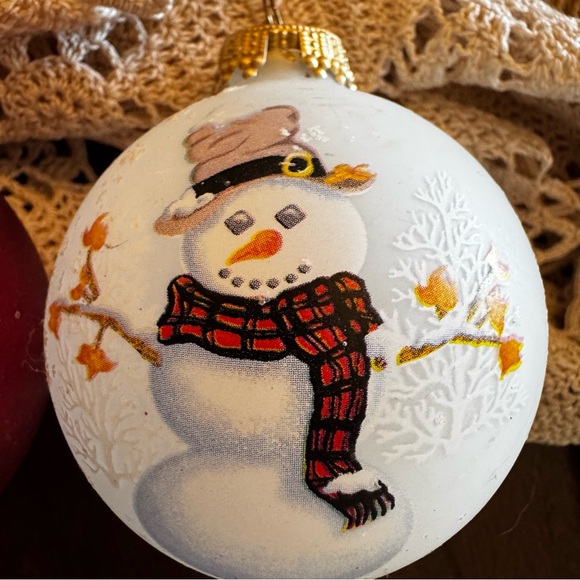 CHRISTMAS BY KREBS VTG Painted Ornaments Lot Snowman Teddy Bear - Picture 4 of 6